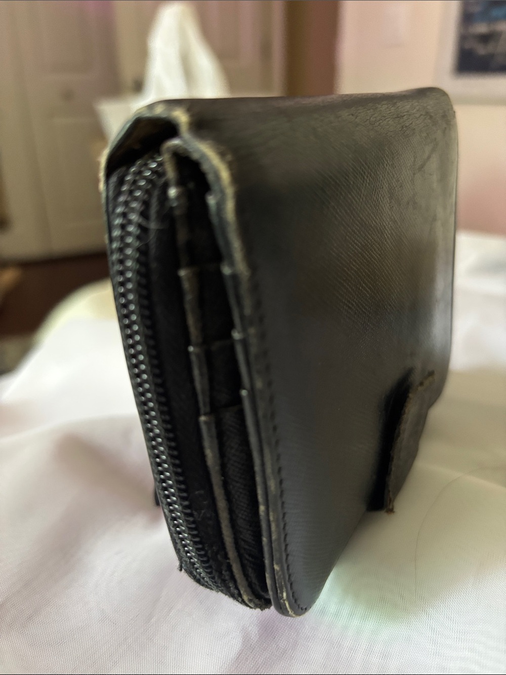 Prada Black Saffiano Leather Zip-Around Wallet - Picture 13 of 16